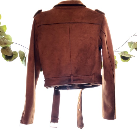 F21 Brown Faux Suede Jacket - Picture 3 of 7
